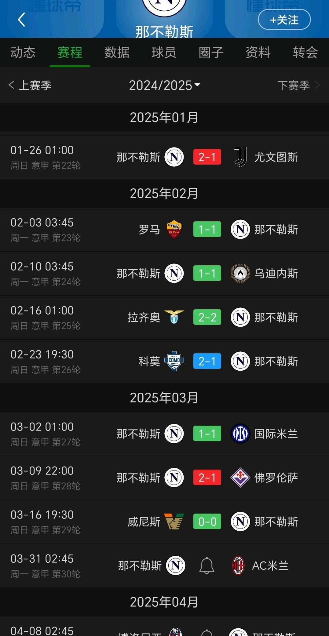 那不勒斯遭遇惨败，错失积分机会